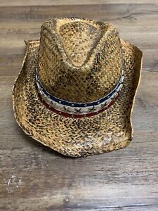 DPC Dorfman Pacific Co Straw Western Hat Tan/Brown size Large