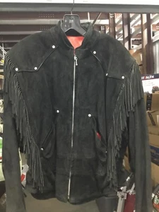 Chaqueta Harley Davidson de gamuza con flecos ayudantes talla mediana - Imagen 1 de 5