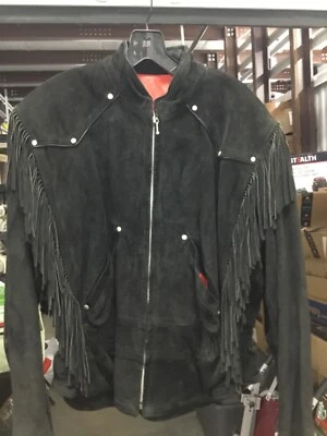 Chaqueta Harley Davidson de gamuza con flecos ayudantes talla mediana Foto 1 de 4