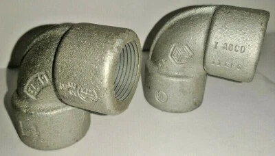 2 локтя CROUSE-HINDS EL39, 90°, 1 дюйм NPT, женские/женские взрывозащищенные новые из старых запасов - Изображение 1 из 4