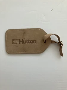 RAR! Vintage 80’s E.F. Hutton Suede Leather Luggage Tag! Unbenutzt! - Bild 1 von 5