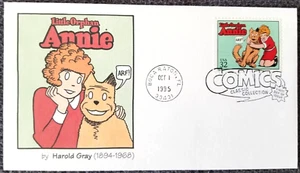 LITTLE ORPHAN ANNIE H GRAY COMIC STRIP CLASSICS 1995 FLEETWOOD CACHET FDC UNADD - Picture 1 of 1