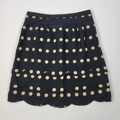 Saia Floreat Anthropologie tamanho 4 preta/creme recortada em camadas mini linha A - Imagem 1 de 4