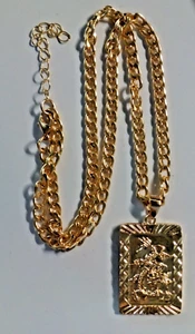 Halskettchen: goldfarben 45/50cm cm mit kleinen Anhänger(Chinesischer Drache) - Bild 1 von 3