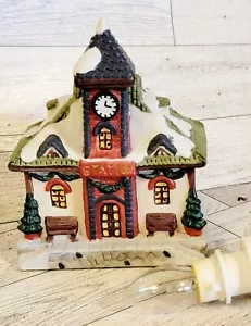  Weihnachtsdorf Stadt Bahnhof handbemalt Keramik Nachtlicht - Bild 1 von 9