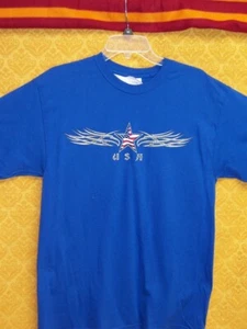 USA Flagge SHIRT Stern MEDIUM 4. Juli BLAU patriotisch amerikanische Sterne Streifen Neu mit Etikett - Bild 1 von 2