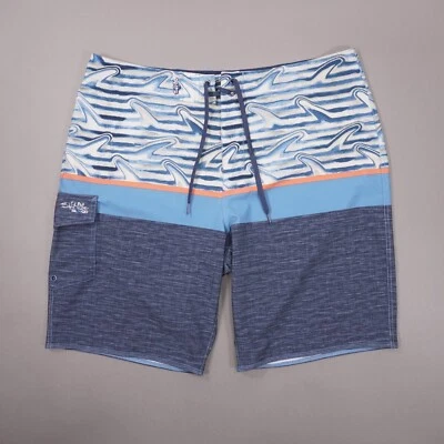 Мужские шорты Salt Life SLX-QD Vapor Stretch 21 дюйм 36 с принтом в виде синего плавника 10 дюймов по внутреннему шву - Изображение 1 из 4