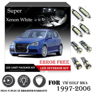 12x For VW GOLF MK4 1997-2006 Xenon White 6K Car Interior LED Light Package Kit - Picture 1 of 12