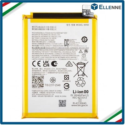 ✅BATTERIA PER MOTOROLA G22 E32 E32S E13 G13 G53 - NH50 5000MAH RICAMBIO NUOVA ✅