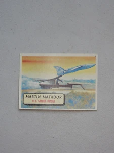 Tarjeta coleccionable 1957 Topps Airplane # 75_Martin Matador_Estados Unidos Misil guiado _Red Bk - Imagen 1 de 2