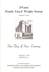 #1280a FD Program 2c Frank Lloyd Wright Stamp w/FDC w/zip code - Picture 1 of 1