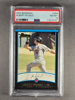 Tarjeta de novato 2001 Bowman #264 Albert Pujols RC PSA 8 St. Louis Cardinals Foto 1 de 2