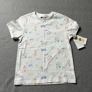 Tucker + Tate T-Shirt Toddler Boys 4 White Hotdog Dog Park Preppy Hipster - Picture 1 of 4