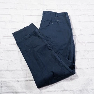Armani Exchange Navy blue Flat Front Cotton Chinos Mens Pants 38x29 - Image 1 of 4