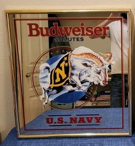 VTG • 1992 • Budweiser "Salutes The U.S. Navy" • Mirror/Bar Sign • #102-272 - Picture 1 of 6