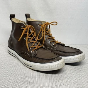 CAS Converse Hi-Top Hikers Boots Brown Leather 125651C M11/W13 Unisex Moc Toe - Picture 1 of 5