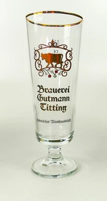Gutmann Titting Weizenbierglas 0,5l Braumeisterbecher Goldrand Gläser 1672