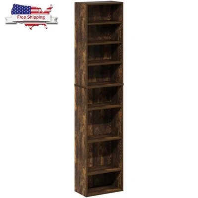 8 Shelf CD DVD Rack Storage Organizer Media Cabinet Tower Multimedia Holder - Image 1 of 4