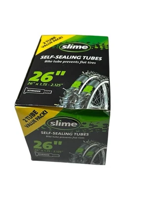 2 Tube Value Pack -Slime 26" Self Sealing Tubes Schrader Valve 26"X 1.75-2.125 - Image 1 of 4