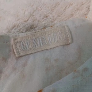 CP Shades White With Burnt Orange Floral 100% Linen Cottagecore Boho Dress XS - Picture 1 of 12