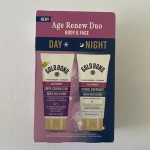 Gold Bond Age Renew Día Noche Dúo Loción Set para Cuerpo Rostro Crepe Nuevo - Imagen 1 de 2