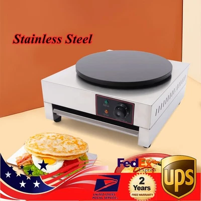 Máquina de crepe para panqueca comercial elétrica 16" placa grande antiaderente - Imagem 1 de 4