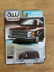1985 DODGE CARAVAN VAN CRIMSON RED 1/64 DIECAST BY AUTO WORLD 64442-AWSP167 B - Picture 1 of 2