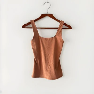 Express Body Contour Basic Tank Top Beige Tan Sleeveless Top XXS - Image 1 of 4