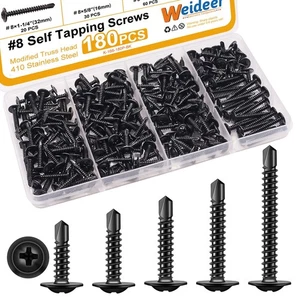 180 Stück #8 Blechschrauben für Metall, Blechschrauben, 410 Edelstahl - Bild 1 von 6