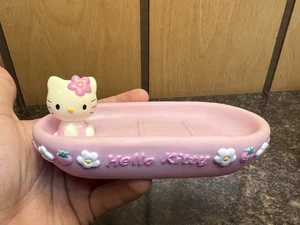 Vintage 2000 Sanrio Hello Kitty Plastic Soap Dish Holder Bathroom Accessory Pink - Picture 1 of 8