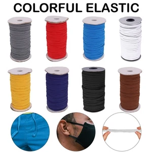 5mm Elastic Flat Woven Elastic Cord for Face Masks Sewing Hats Hair Bands 5-100m - Picture 1 of 79