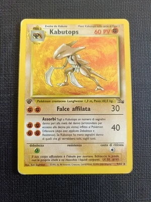 Carta Pokémon Kabutops Set Fossil Holo 9/62 Primera Edición ITA - Imagen 1 de 3