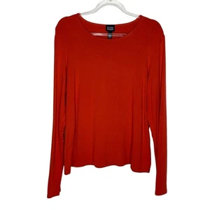Camisa Top Eileen Fisher Mujer Talla Grande Naranja Manga Larga Viscosa Elastizada - Imagen 1 de 8