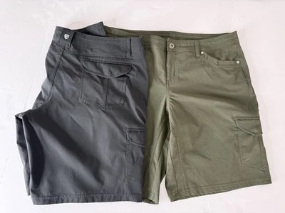 (Lote de 2) Pantalones Cortos Carga Kuhl Freeflex Para Mujer Talla 16 Cuervo/Musgo Oscuro Foto 1 de 4