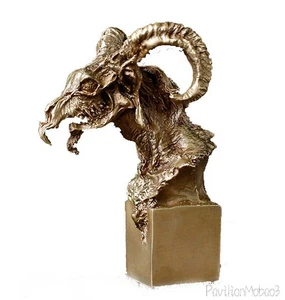 Brass Goat Head Statue Sheep Stamp Seal Feng Shui Home Decor - Picture 1 of 9