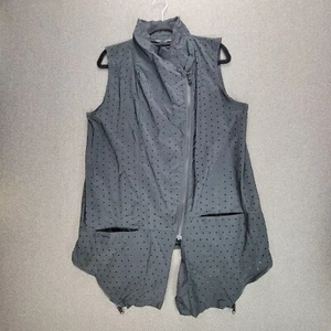 Kozan Vest Womens M Black Archer Asymm Lagenlook Punched Perforated - Picture 1 of 11