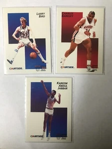 1992 Courtside Flashbacks Picture Back 3 card lot Bird, Kareem, Barkley Mint - Picture 1 of 5