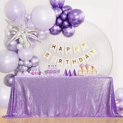 Mantel Lila Brillante Boda Brillo Manteles Mesa Decoraciones 50x80I... Foto 1 de 4