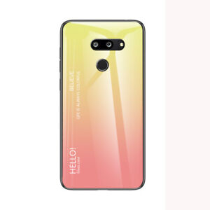 Fr LG G8 THINQ/G5/G6 Gradient Glass Slim Bumper Shockproof Protective Case Cover