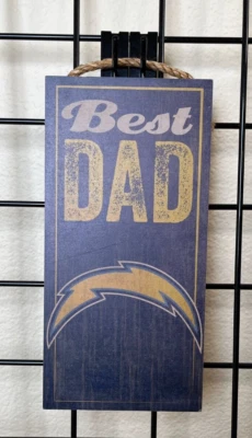San Diego Chargers BEST DAD Wooden Sign NEW 12" x 6" Fan Creations - Image 1 of 2