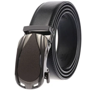 Business Men's Automatic Buckle Belt Cowskin Leather Waist Belt Gift Jeans Dress - Bild 1 von 6