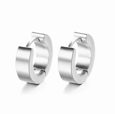 Pendientes Huggie de aro de acero quirúrgico hipoalergénico piercing hombres mujeres joyas Foto 1 de 4