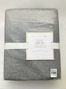New • Pottery Barn Teen • Organic Favorite Tee Sheet Set • Twin XL • Gray - Picture 1 of 6