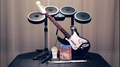 Rock Band 4 BUNDLE for PlayStation 4, 5, PC / Drum Kit + Guitar + Micro + Game - Image 1 of 2