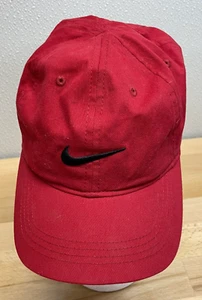 Red Nike Baseball Cap, Child Adjustable, Nike Swoosh - Picture 1 of 4