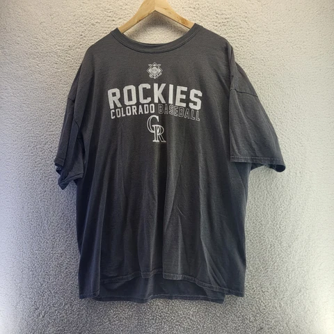 Colorado Rockies Shirt Mens 2XL XXL Gray Logo MLB Baseball Short Sleeve Cover
