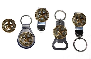 Texas Gold Star Ranger Bottle Opener Key Fob Key Holder or Money Clip Concho - Picture 1 of 7