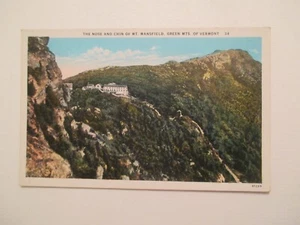 Vermont Postcard Nose Chin Mt Mansfield Green Mountains VT - Picture 1 of 2