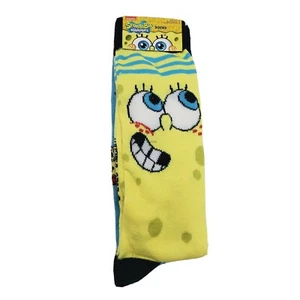 Spongebob Schwammkopf Herren 2 Paar Neuheit Crew Socken Schuhgröße 6-12  - Bild 1 von 4