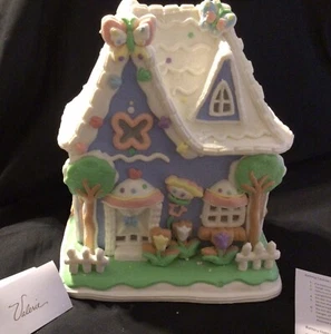 Easter Spring Illuminated 10.5” Cottage with Butterfly by Valerie Parr Hill New - Picture 1 of 3